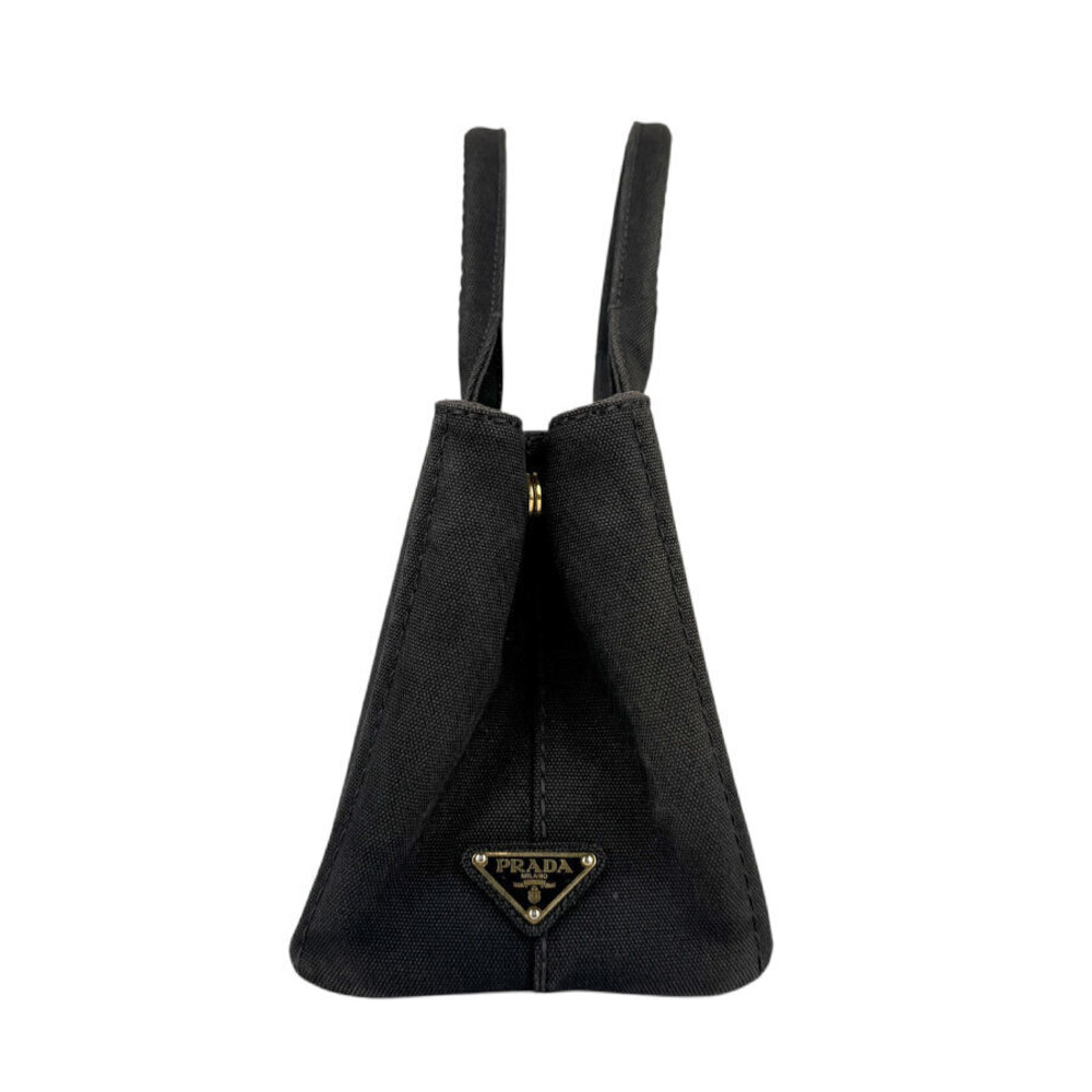 Prada Bag Canapa 2way Shoulder Black Canvas Black